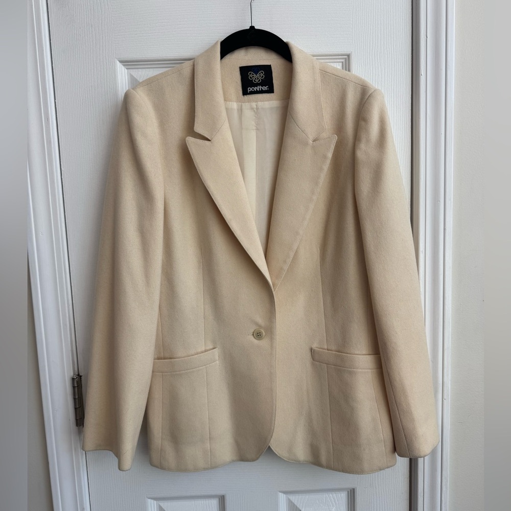 PANTHER Vintage Wool Cream Blazer